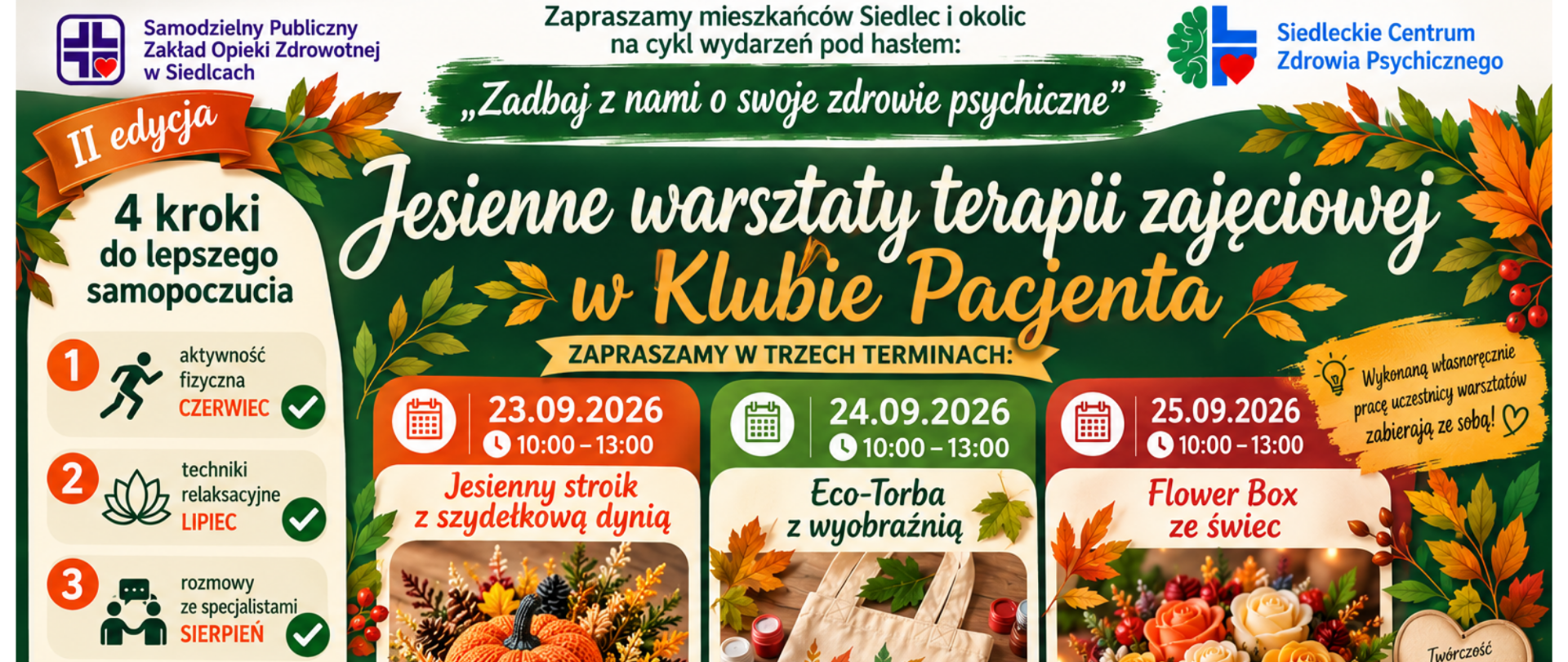 4. KROK – JESIENNE WARSZTATY TERAPII ZAJĘCIOWEJ