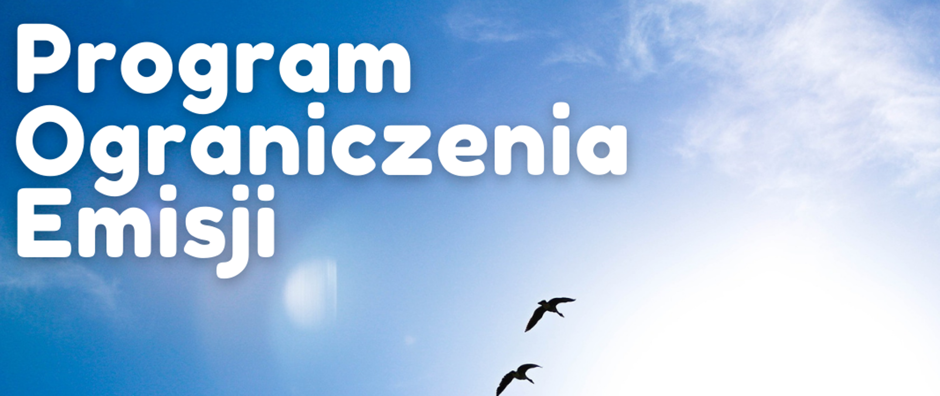 Napis "Program Ograniczenia Emisji - ankieta" na tle nieba