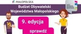 plakat informujący o 9. edycji Budżetu Obywatelskiego Województwa Małopolskiego