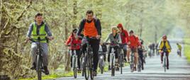 Rajd Rowerowy - uczestnicy przemierzają Puszczę na rowerach