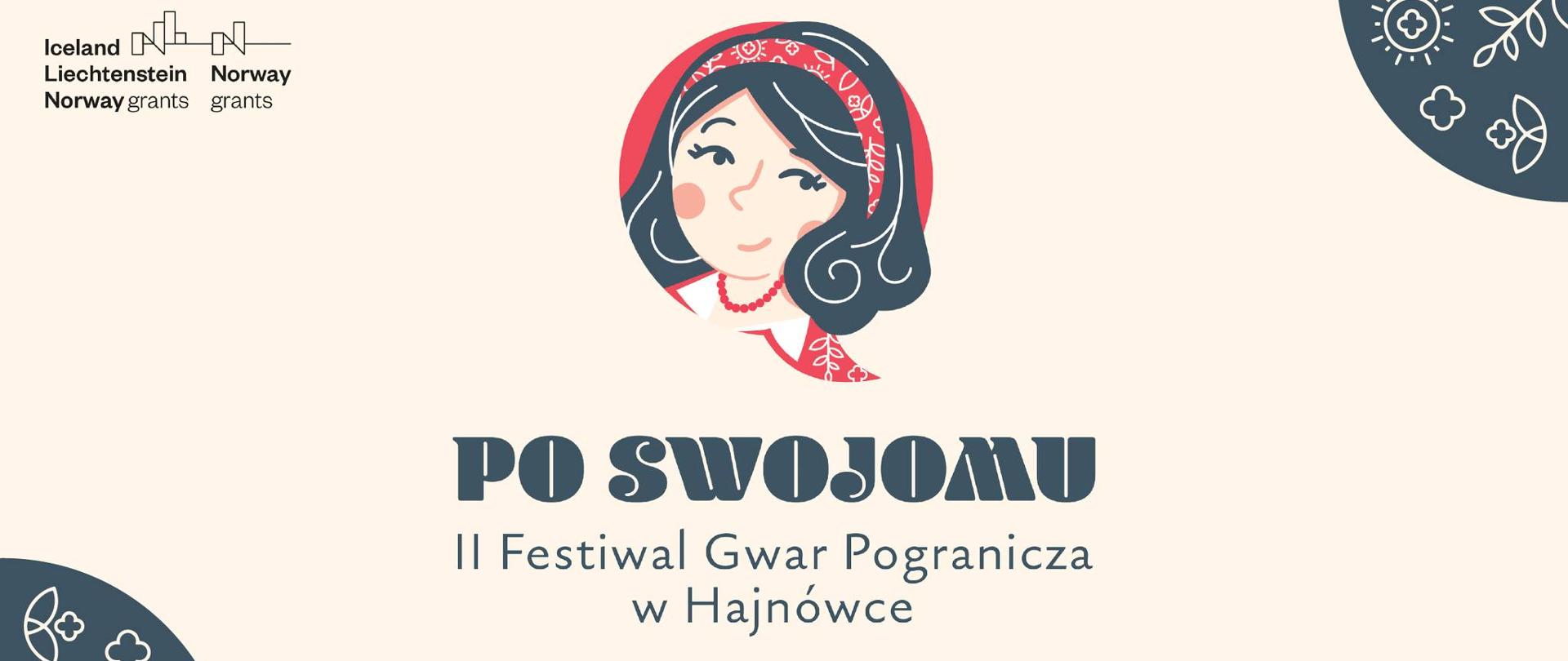 Na różowym tle grafika postaci w ludowym stroju, U dołu nazwa wydarzenia i logotypy zaangażowanych instytucji