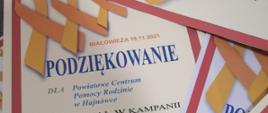 Dyplomy - podziękowania za udział w Kampanii