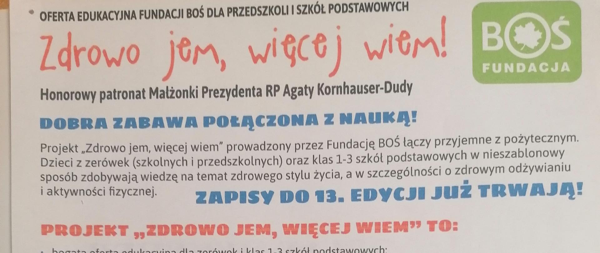 plakat zdrowo jem