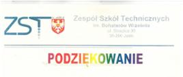 Podziękowania dla Starosty Jasielskiego Adama Pawlusia od uczniów i nauczycieli wychowania fizycznego Zespołu Szkół Technicznych w Jaśle