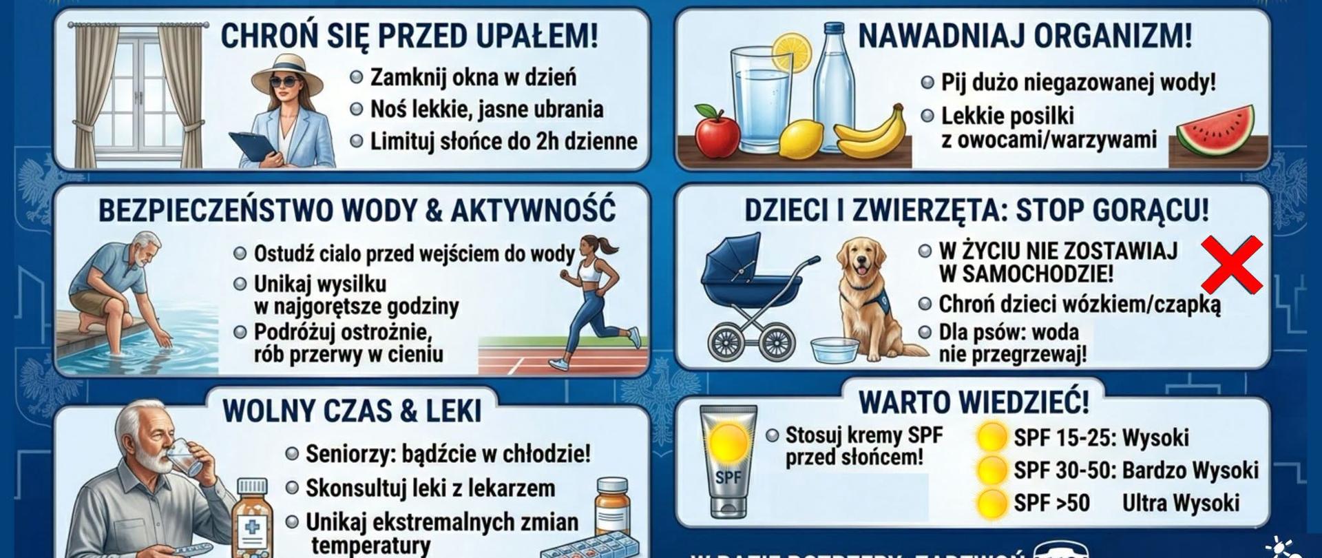 Jak zachować się podczas upałów - grafika 