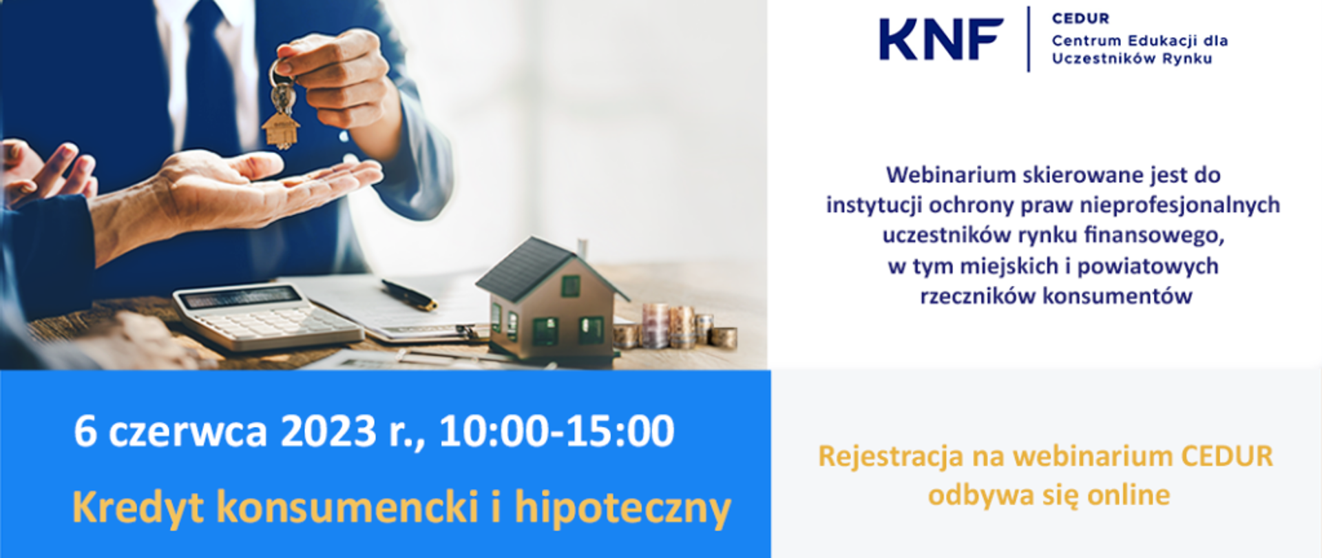 Plakat zapraszający na webinarium CEDUR dla rzeczników konsumentów