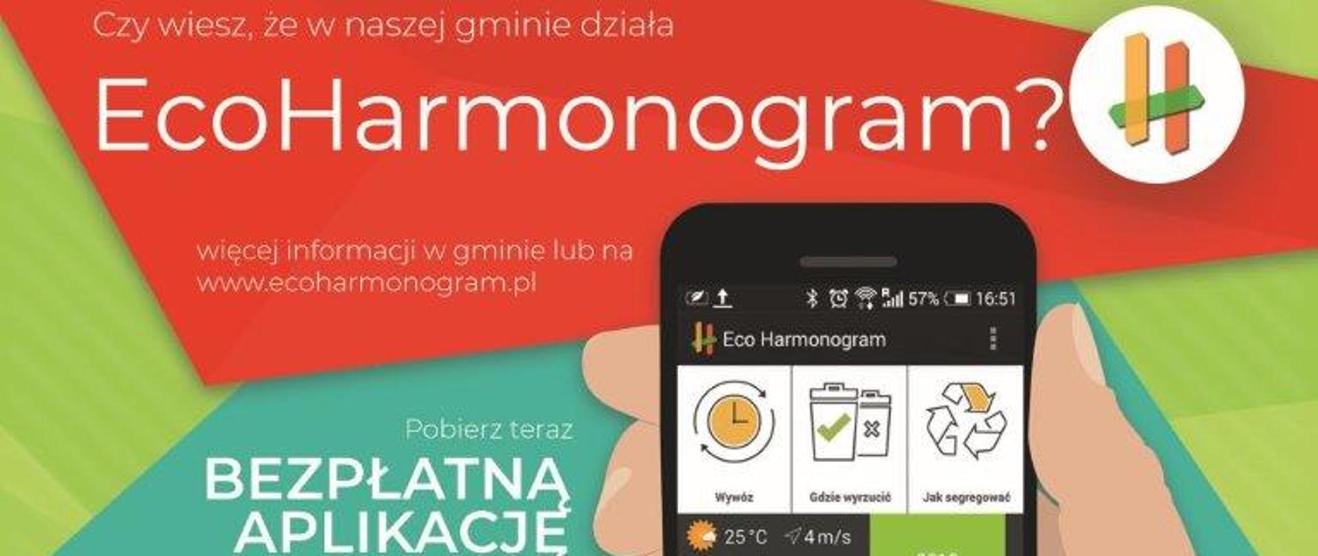 Ulotka promująca bezpłatną aplikacje Eco Harmonogram