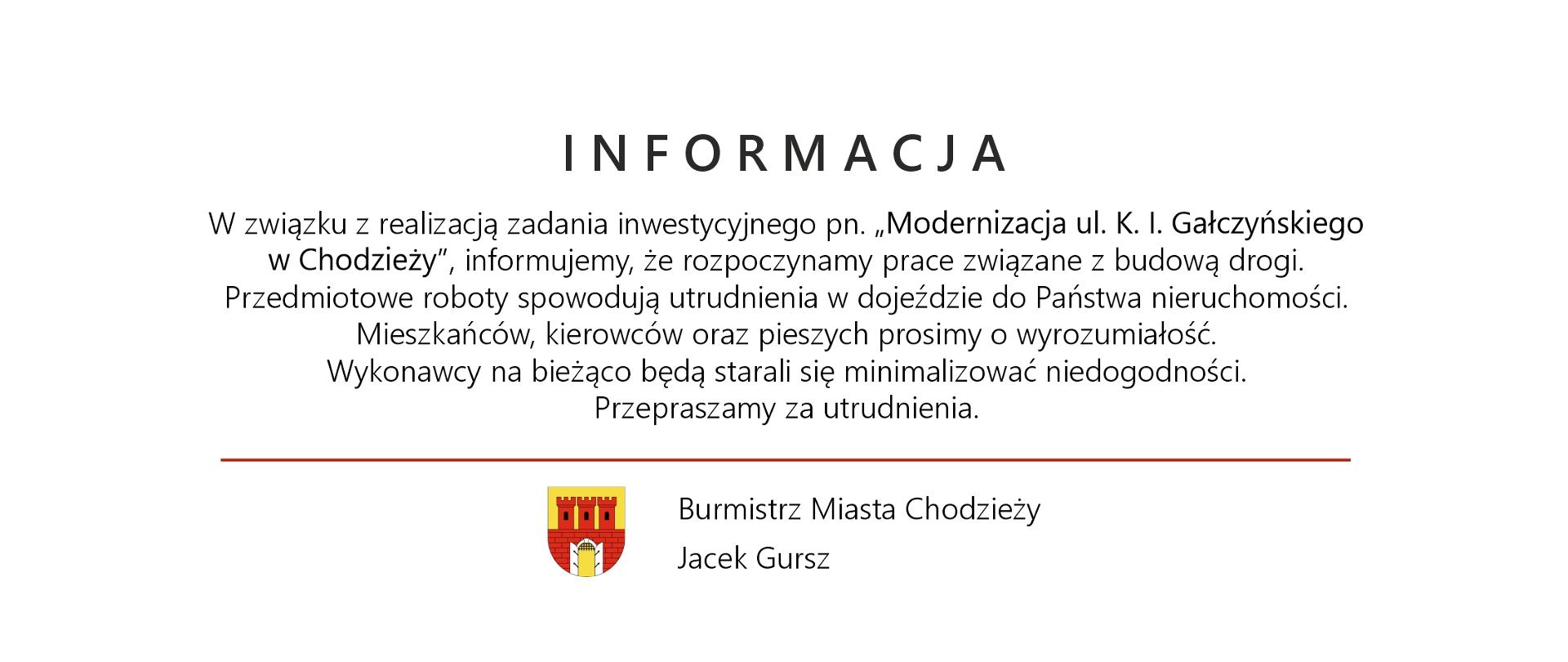 baner komunikat remont ulicy