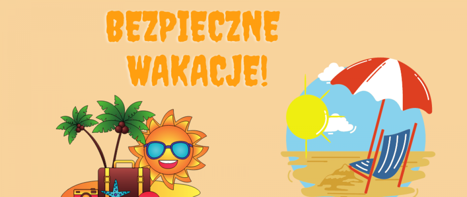 Napis bezpieczne wakacje.Wyspa, słońce w okularach
