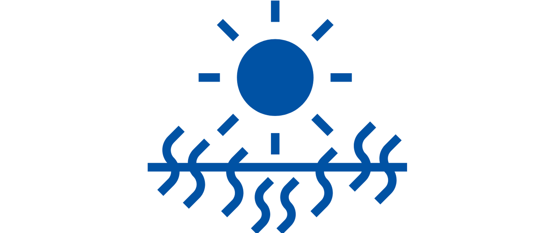 Niebieska ikona słońca symbolizująca upały