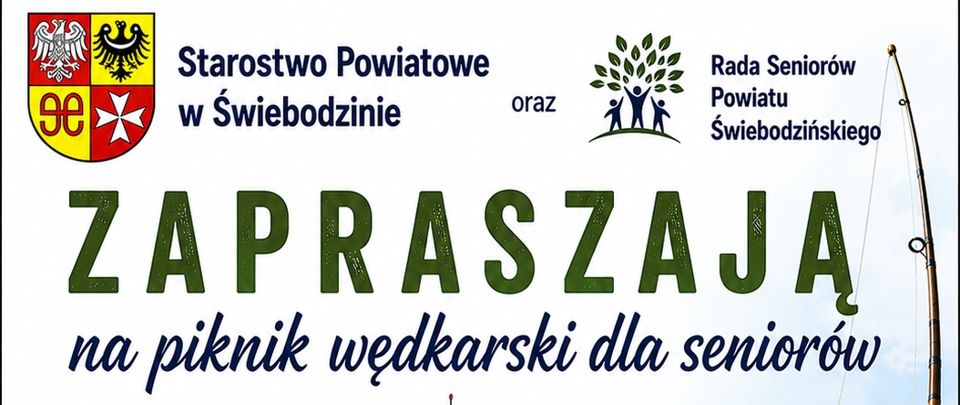 plakat z napisem Zawody wędkarskie seniorzy
