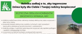 Rolniku zadbaj o to, aby tegoroczne żniwa były dla Ciebie i Twojej rodziny bezpieczne