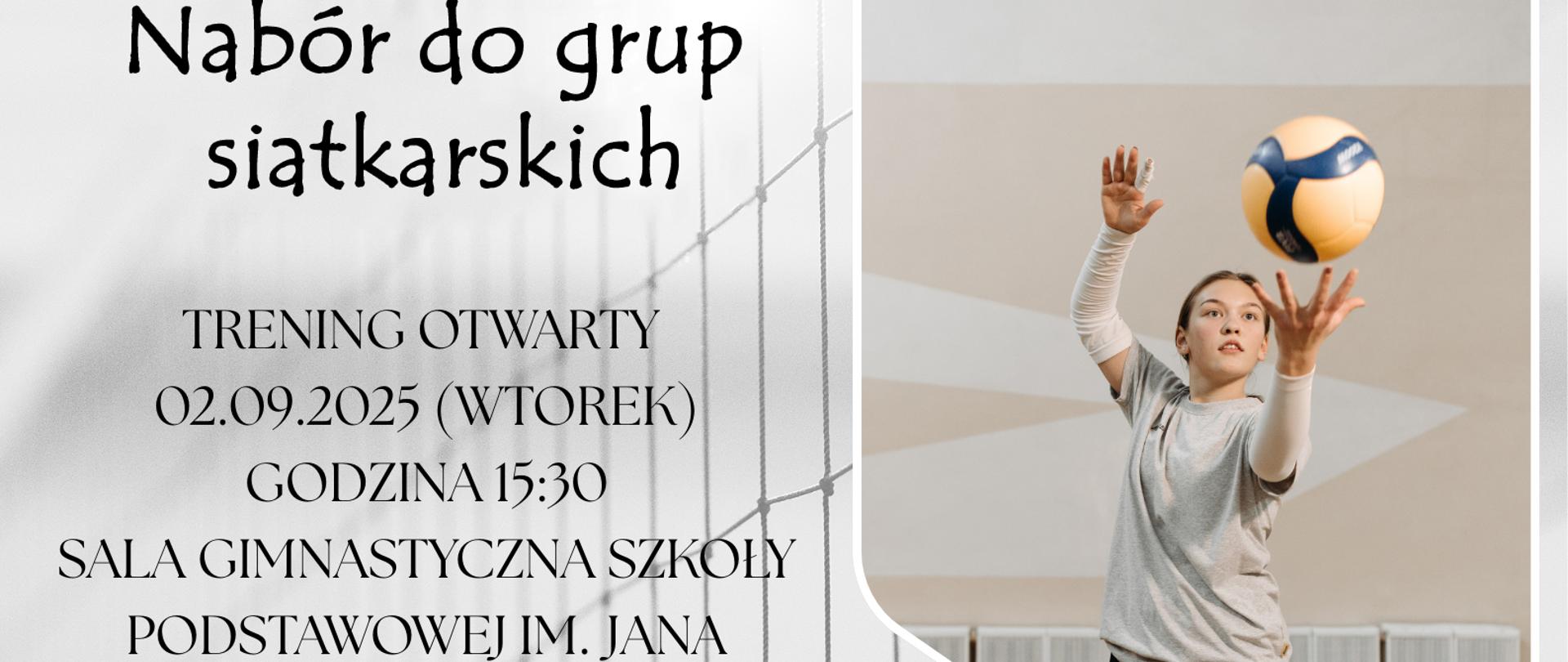 Treningi siatkówki - plakat informacyjny