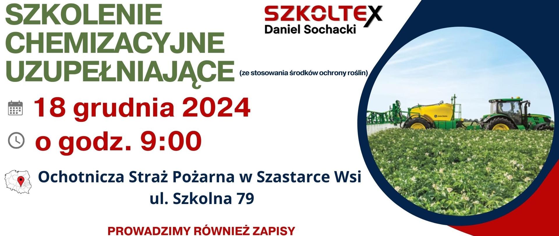 Plakat szkolenie chemizacyjne - Gmina Szastarka