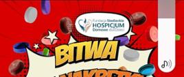 Plakat promujący akcję charytatywną "Bitwa na nakrętki" Fundacji Siedleckie Hospicjum Domowe dla Dzieci.