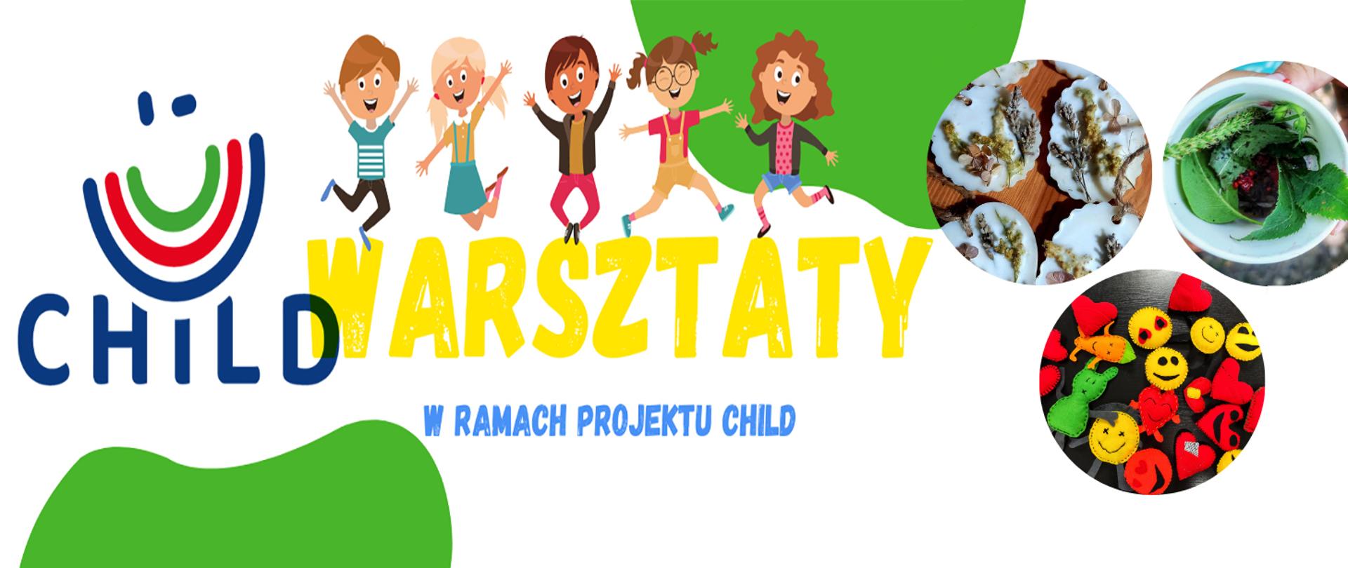 Warsztaty child, tańczące uśmiechnięte dzieci.