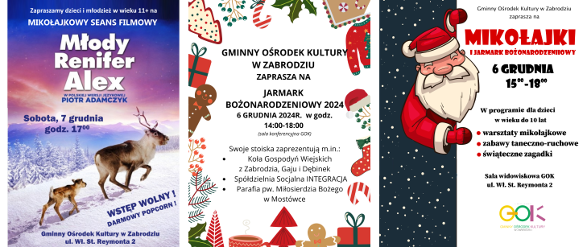 Kino, jarmark i mikołajki