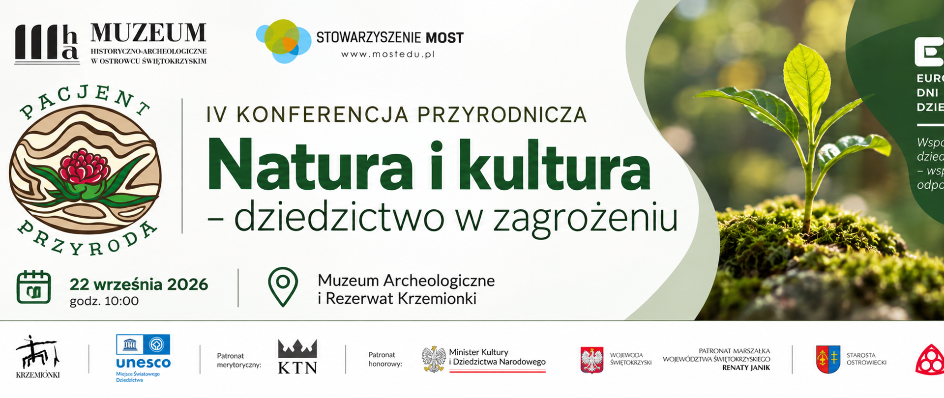 IV Konferencja Przyrodnicza „Pacjent Przyroda. Natura i kultura – dziedzictwo w zagrożeniu”