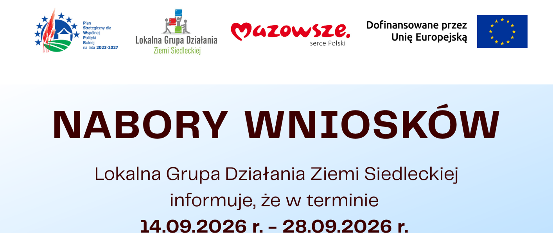 Informacje o nadchodzących naborach wniosków