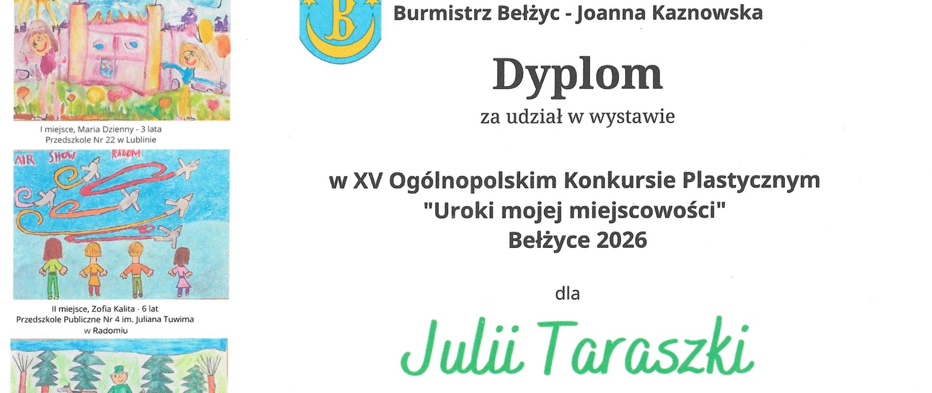 Dyplom laureata konkursu