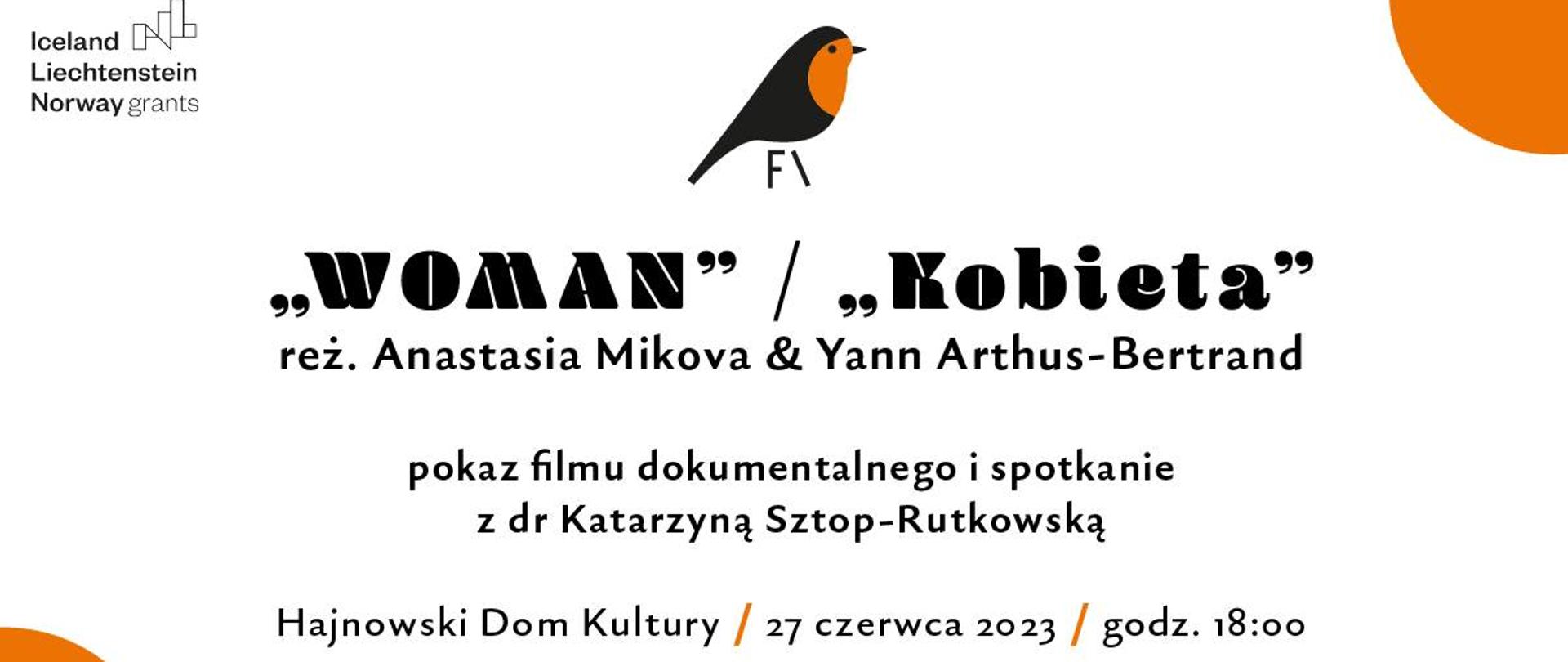 Na białym tle informacja organizacyjne (opisane w tekście), logotypy - organizatora, Hajnowskiego Domu Kultury i funduszy norweskich 
