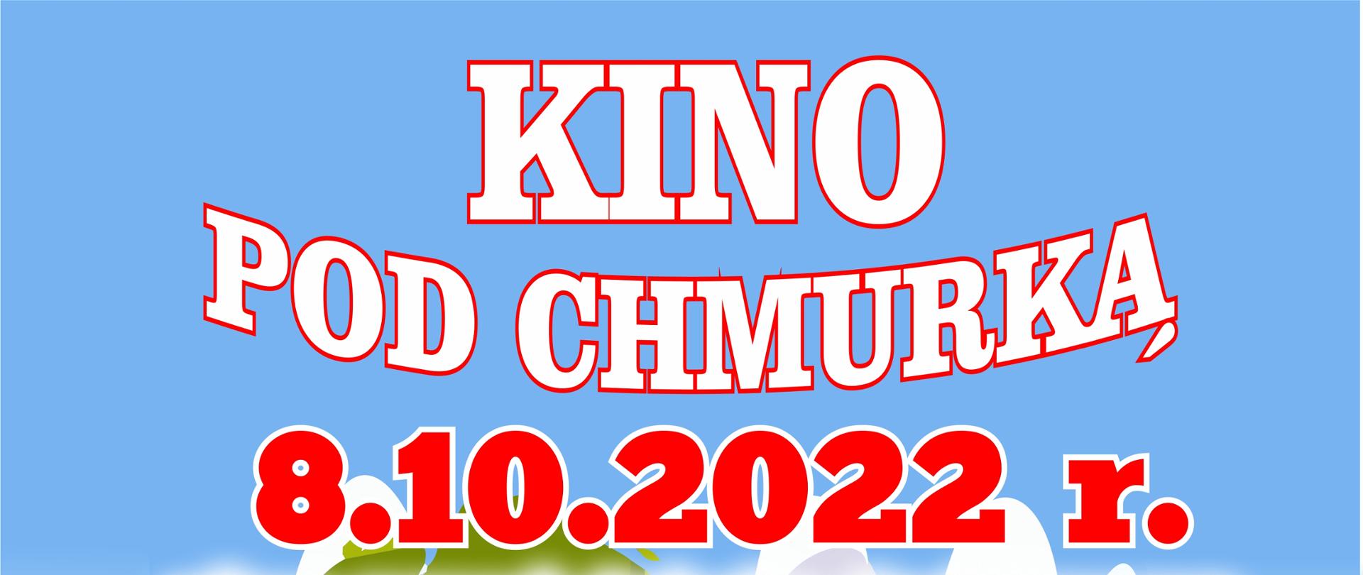 Kino pod chmurką 8 października 2022 plac przed szkołą podstawą im. Królowej Jadwigi w Tłuszczu. Clifford wielki czerwony pies. Start o godzinie 17:30