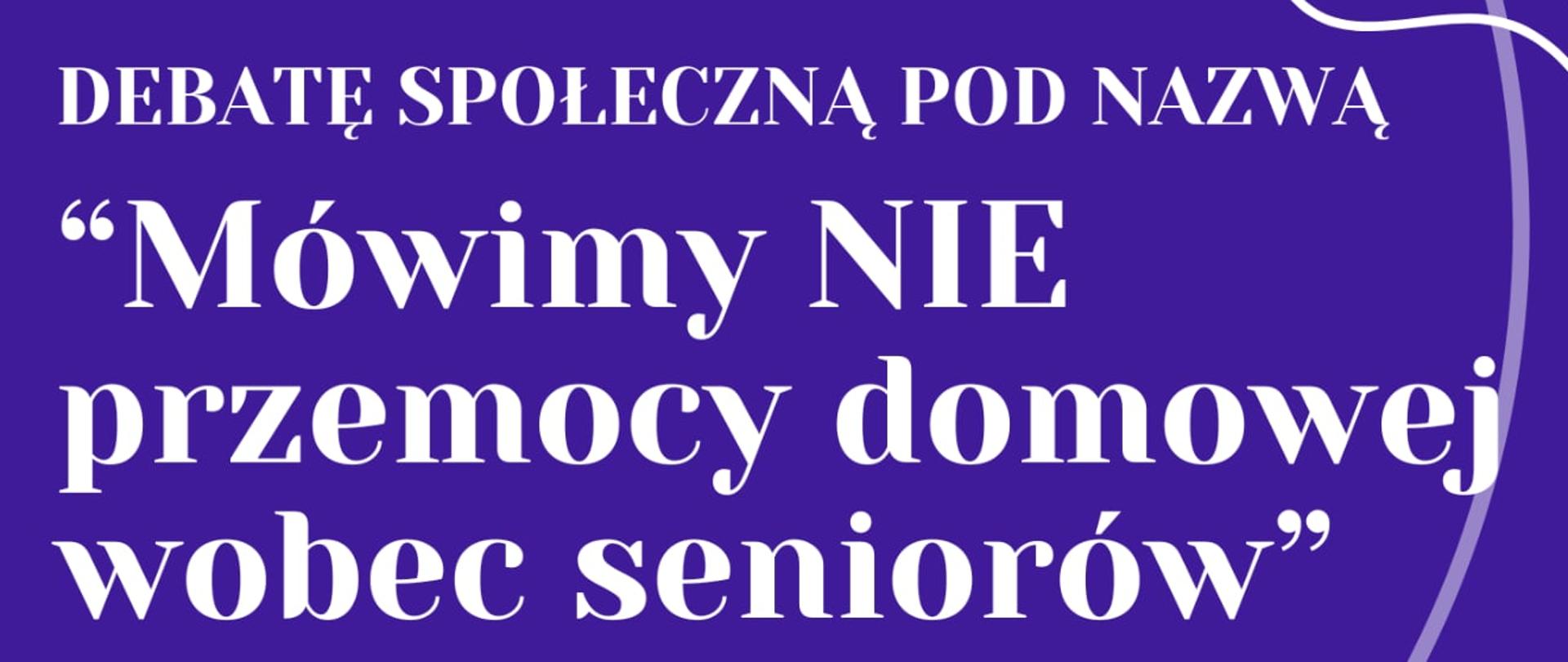 Mówimy NIE przemocy domowej wobec seniorów