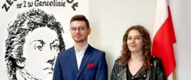 Uczniowie Damian Poświata i Patrycja Talarek 