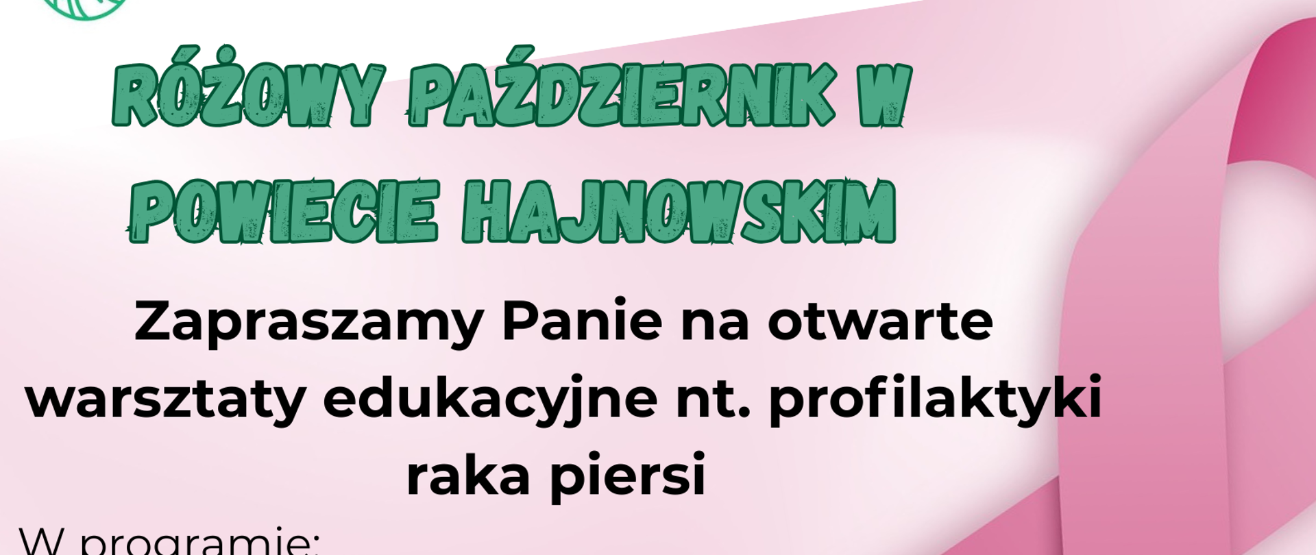 Plakat - zaproszenie na warsztaty. Na różowym tle umieszczono logotypy organizatorów oraz partnerów wspierających inicjatywę, a także informacje organizacyjne, zawarte w artykule.