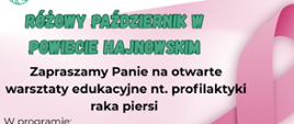 Plakat - zaproszenie na warsztaty. Na różowym tle umieszczono logotypy organizatorów oraz partnerów wspierających inicjatywę, a także informacje organizacyjne, zawarte w artykule.