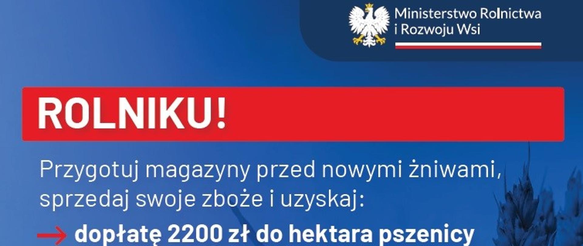 Plakat dopłaty do zbóż