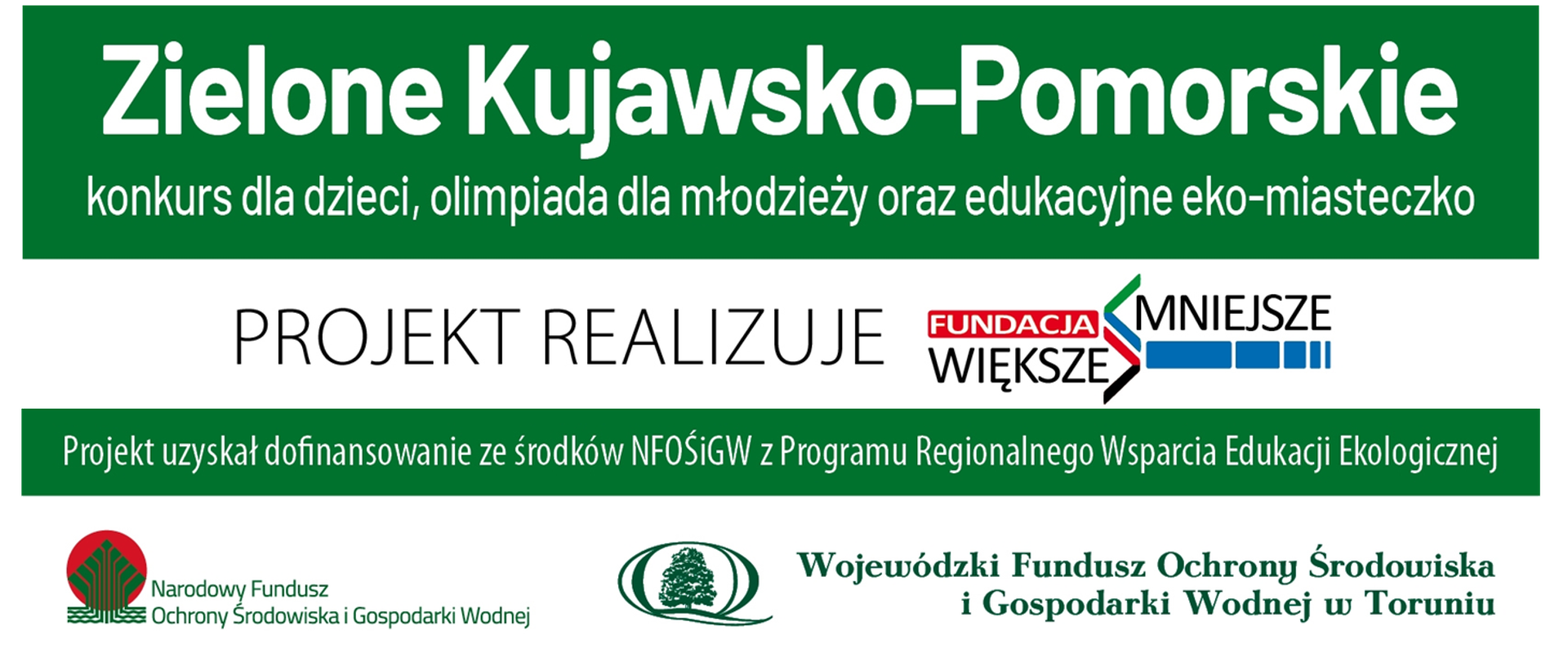 Zielone Kujawsko-Pomorskie – konkurs dla dzieci, olimpiada dla młodzieży i edukacyjne eko-miasteczko - logotyp
