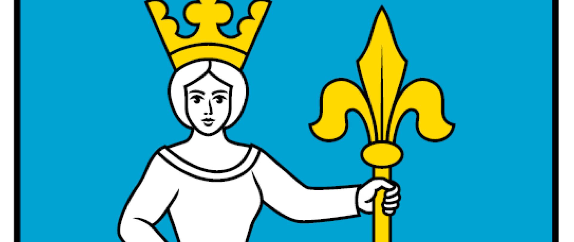 herb kobieta siedząca na tronie