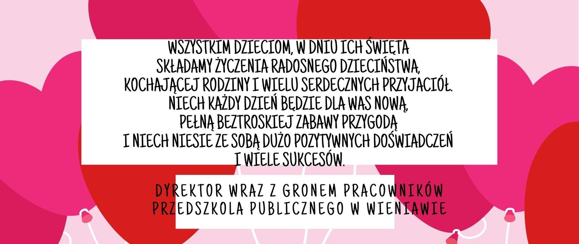 życzenia na tle balonów