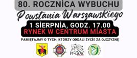 80.rocznica wybuchu Powstania Warszawskiego - 1 sierpnia rynek w centrum miasta i gminy Mordy
