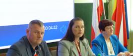 Prezydium Rady Powiatu Proszowickiego podczas obrad XXXII Sesji Rady
