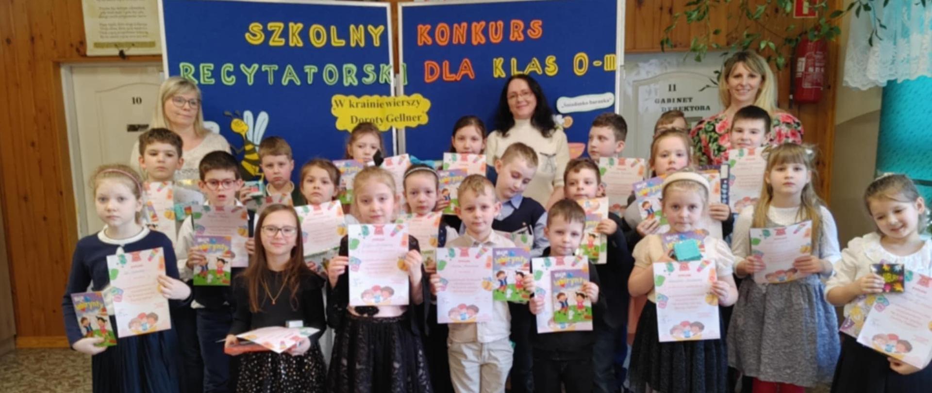 Szkolny Konkurs Recytatorski dla klas 0-III w Szkole Podstawowej im. Jana Pawła II w Żarnowie