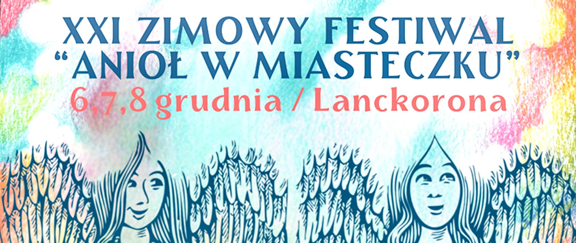 Plakat XXI Zimowy Festiwal Anioł w Miasteczku