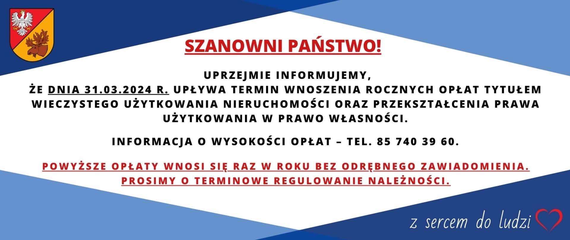 Baner z informacjami