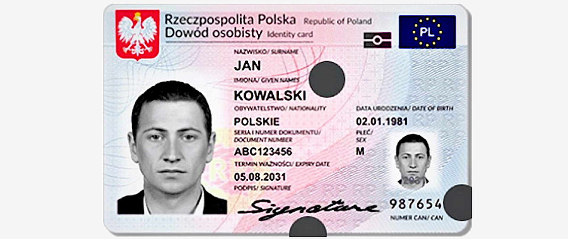 Wzór nowego dowodu osobistego