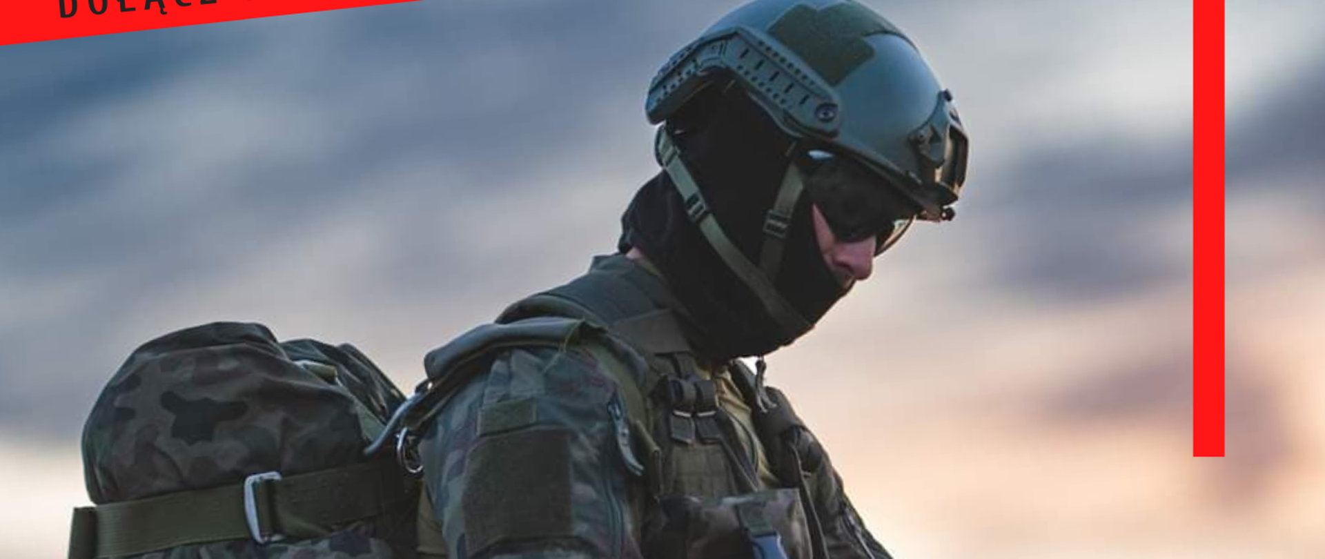 grafika przedstawia fragment zdjęcia żołnierza oraz informacje dotyczące Dobrowolnej Zasadniczej Służby Wojskowej