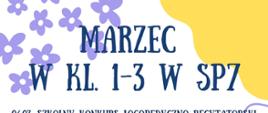 KALENDARZ WYDARZEŃ KL 1-3 MARZEC
