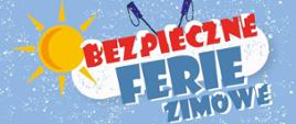 Bezpieczne ferie: grafika bawiących się dzieci podczas zimy. Tekst w treści artykułu.
