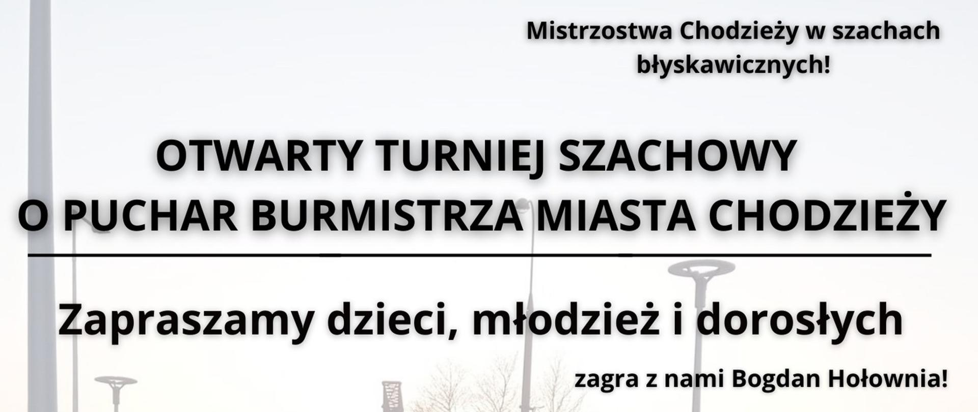 Plakat informacyjny - otwarty turniej szachowy w MBP 