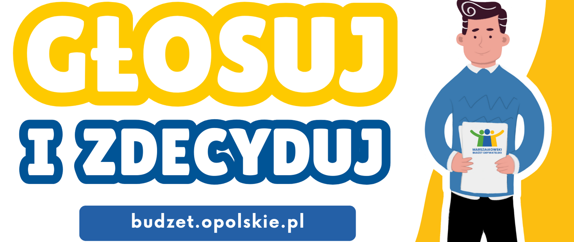 Informacja zachęcająca do wzięcia udziału w głosowaniu nad budżetem obywatelskim 