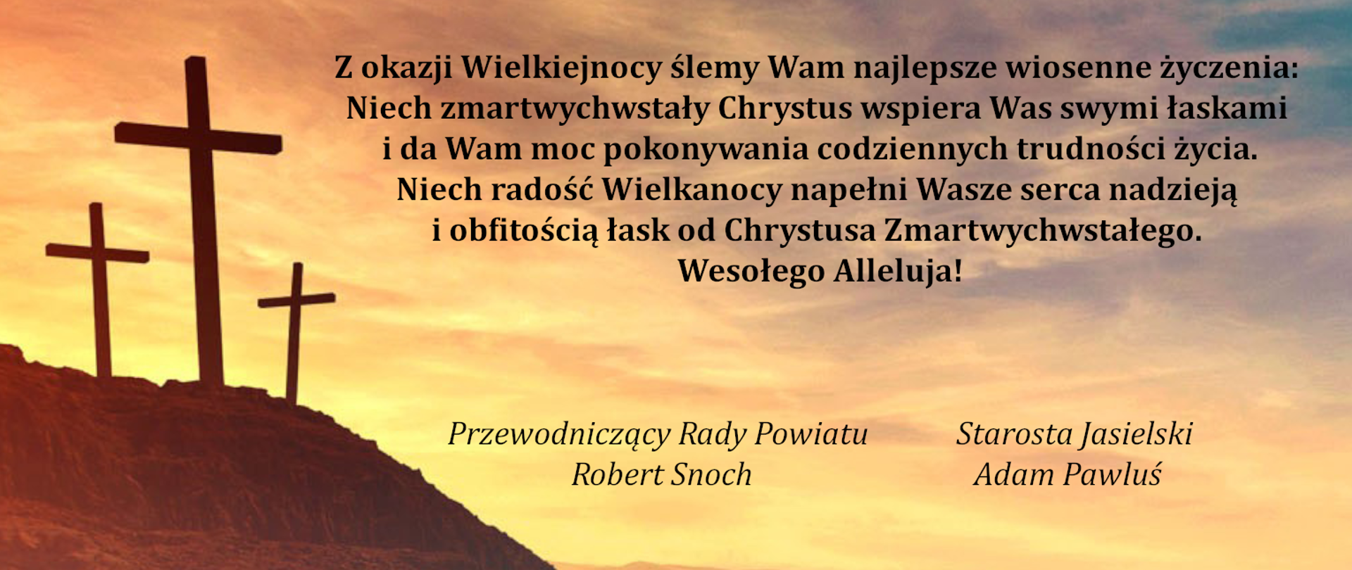 życzenia Starosty Jasielskiego i Przewodniczącego Rady Powiatu