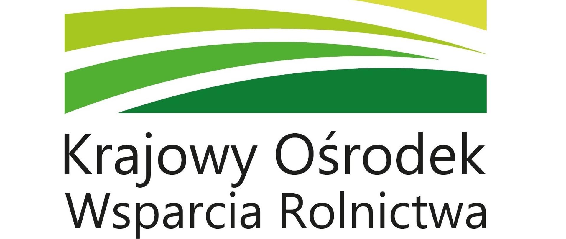 Obrazek przedstawia logo Krajowego Ośrodka Wsparcia Rolnictwa w zielone, równoległe pasy z napisem Krajowy Ośrodek Wsparcia Rolnictwa.