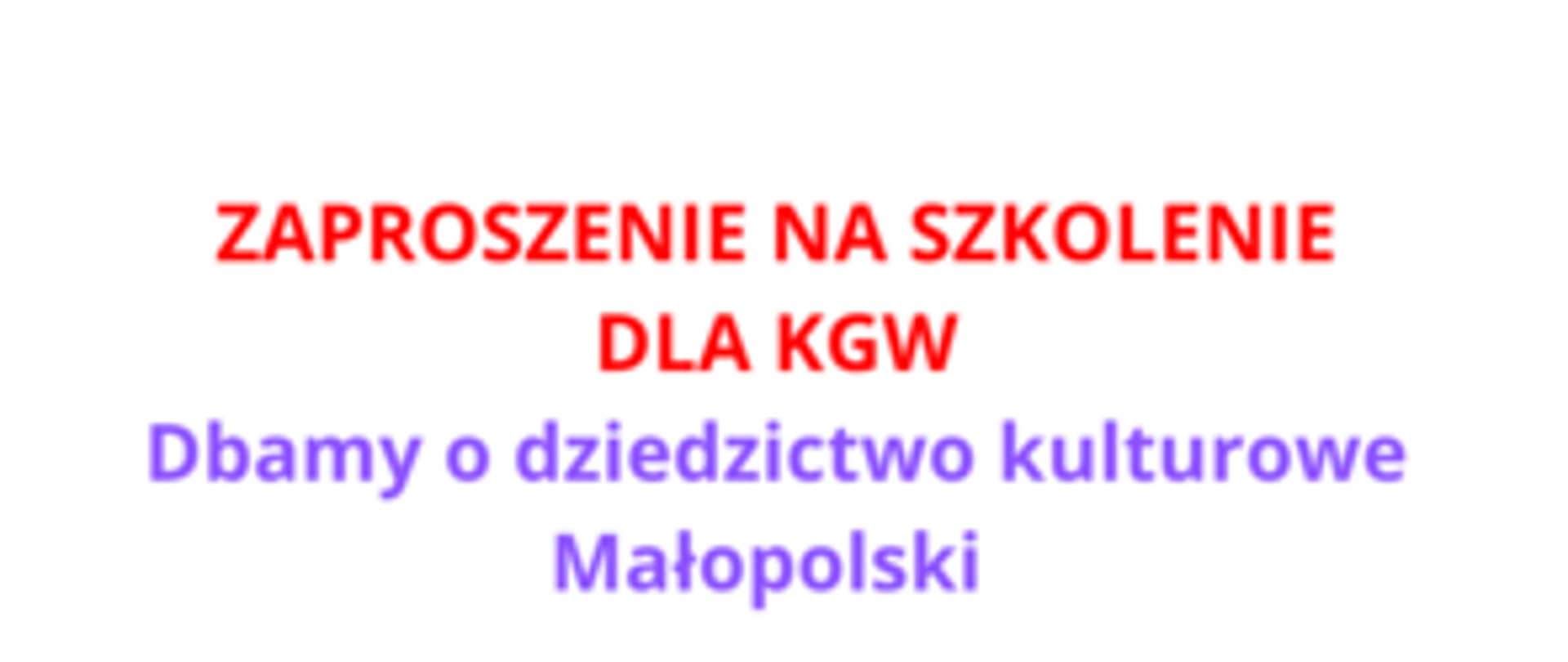 Zaproszenie na szkolenie KGW