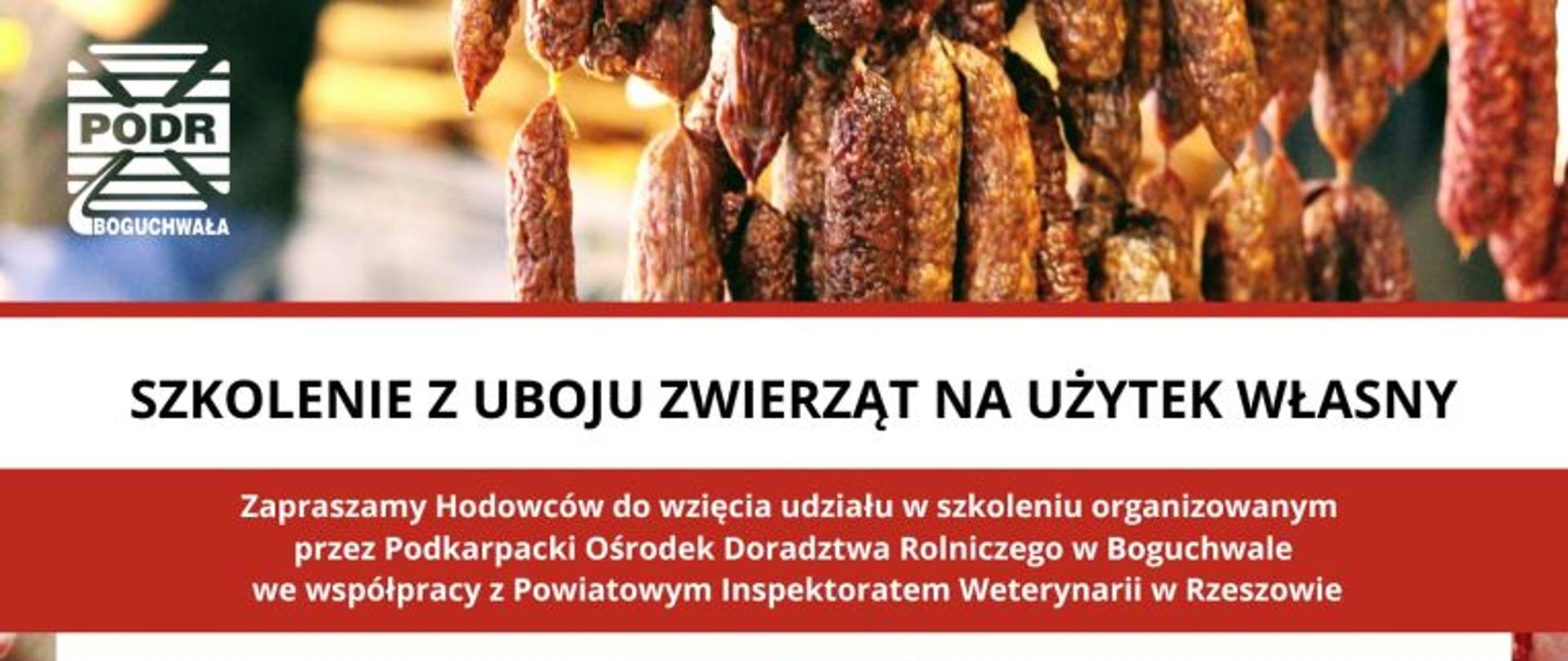 SZKOLENIE Z UBOJU ZWIERZĄT NA UŻYTEK WŁASNY
