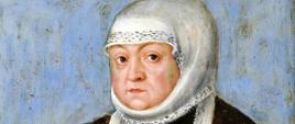 Bona Sforza w wieku ok. 60 lat. Mal. Lucas Cranach Młodszy, ok. 1553 (Muzeum Czartoryskich w Krakowie)